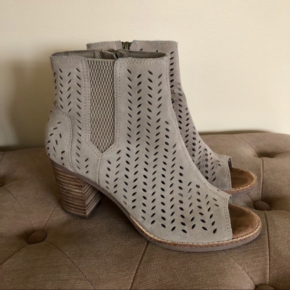 toms peep toe booties